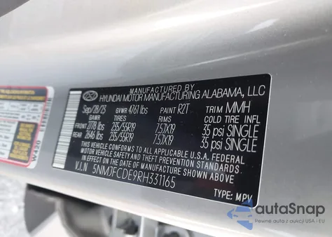 2024 Hyundai Tucson Sel from USA, damaged, VIN 5NMJFCDE9RH331165